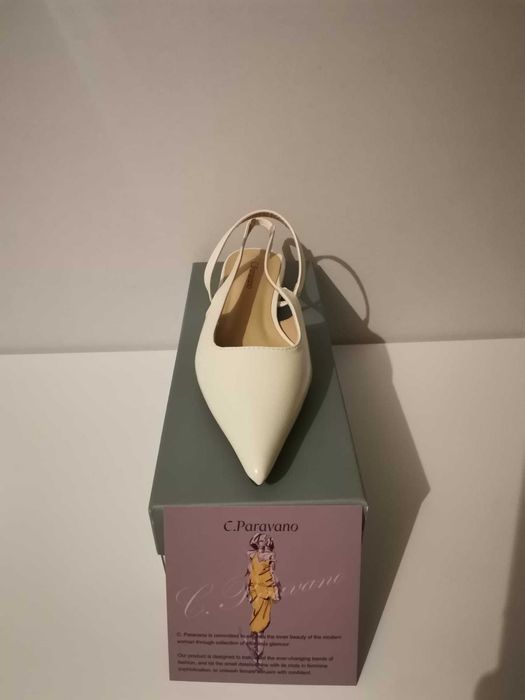 Balerini dama C. Paravano albi, marimile 36.5 si 38.5, noi
