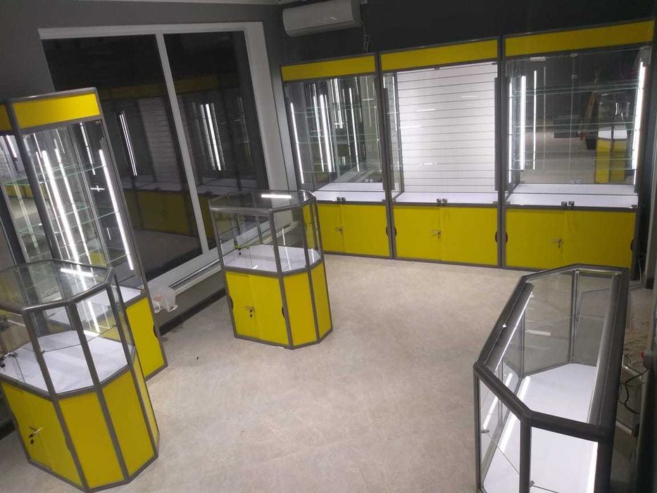 Прилавок витрина, стеклянная, metal oynaly vitrina va prilavkalar