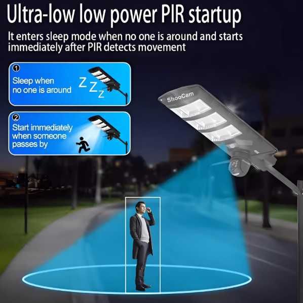 Lampa solara LED 450W cu camera de supraveghere WiFi/4G, 2K Full HD