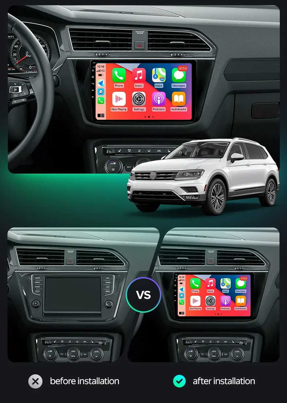 VW Volkswagen Tiguan 2016-2020 Мултимедия Навигация Android