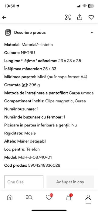 Geanta neagra de umar