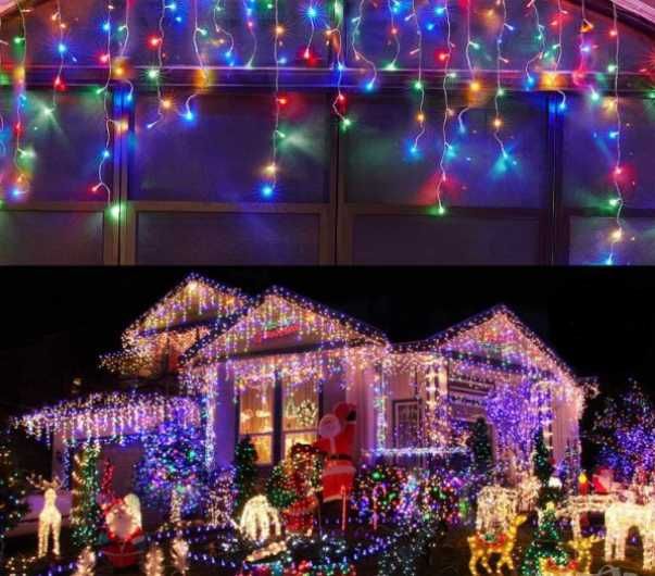 ПРОМО Висящи лампи Сини 10броя(30м) + 1 брой Подарък, Декоративни Лам