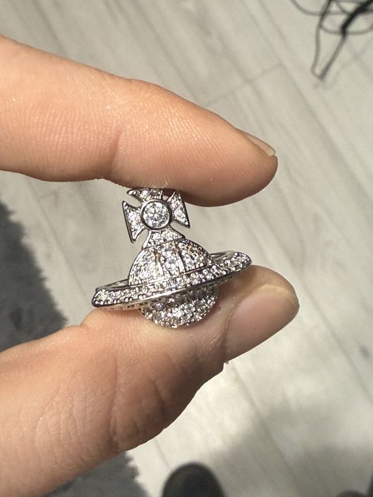 Inel Vivienne Westwood Iced Out Ajustabil