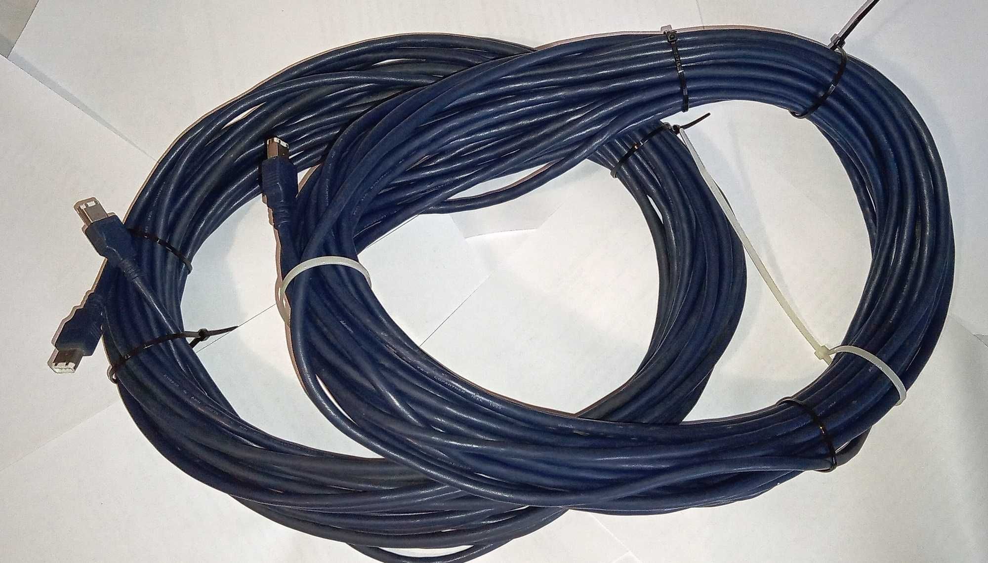 Cablu profesional FireWire (IEEE 1394) 20m - 6 pini T-T 2 bucăți