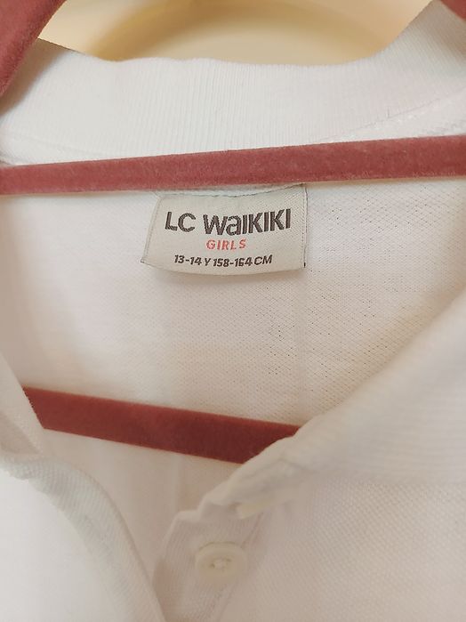 Bluză albă  polo 13-14 ani LCW Girl și bluză bumbac
