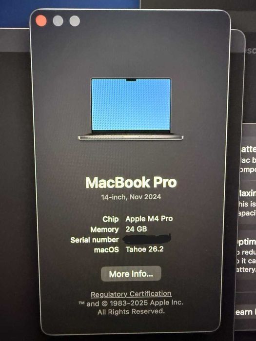 Macbook Pro 14" M4 Pro 24GB 512GB SSD