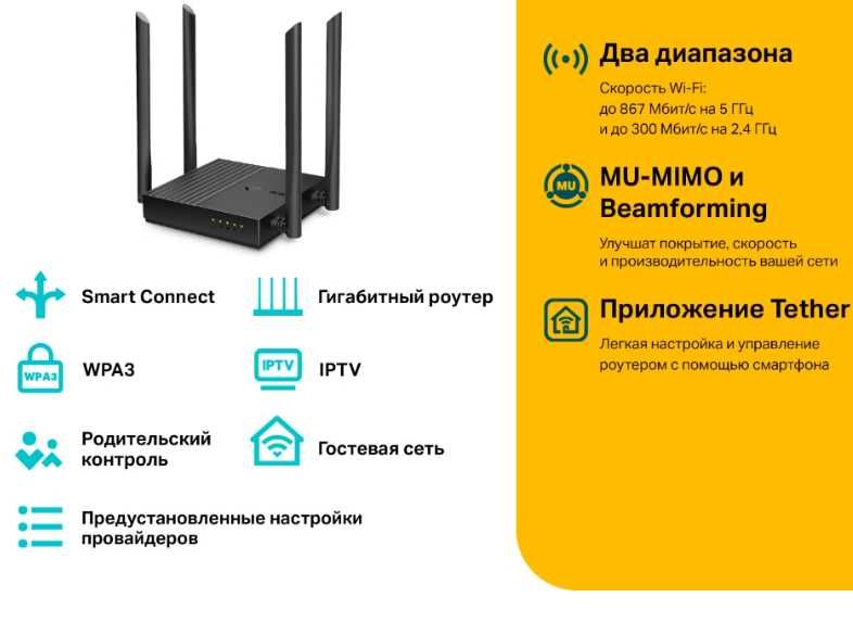 TP-Link Archer C64 AC1200 Wi-Fi роутер, двухдиапазонный router