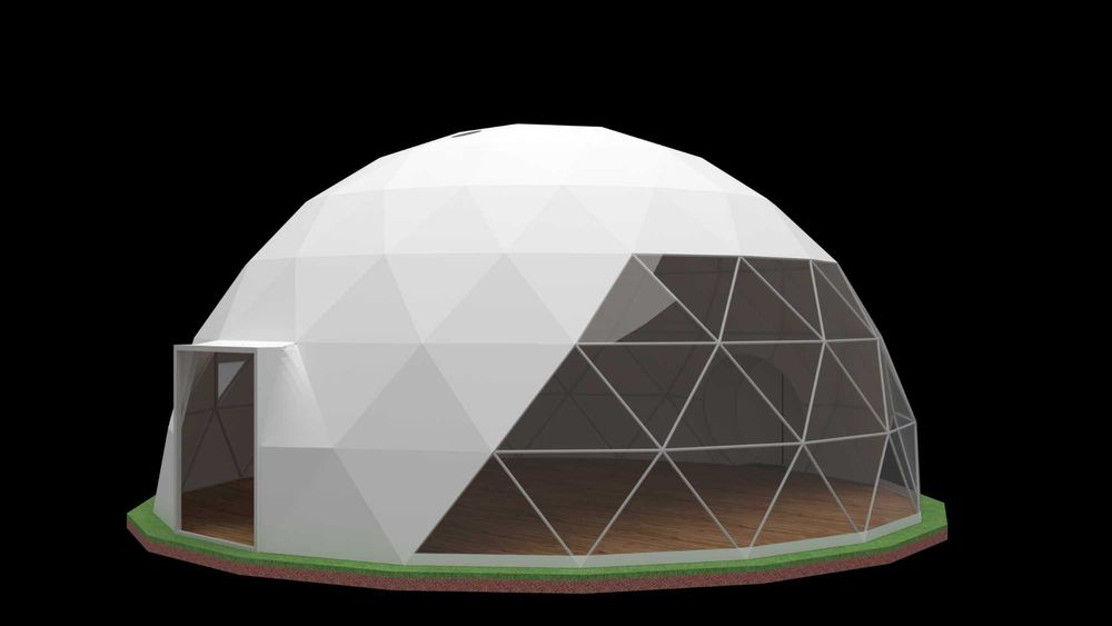 Cort glamping premium cu izolatie pentru 4 anotimpuri,79 mp,