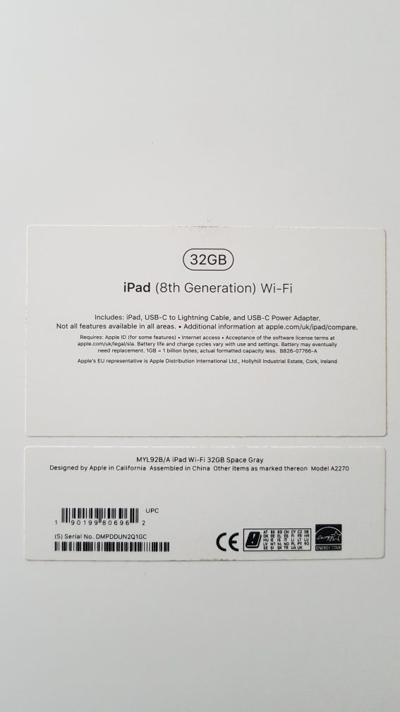 IPAD APPLE 10.2" (2020) - 32GB Grey Space