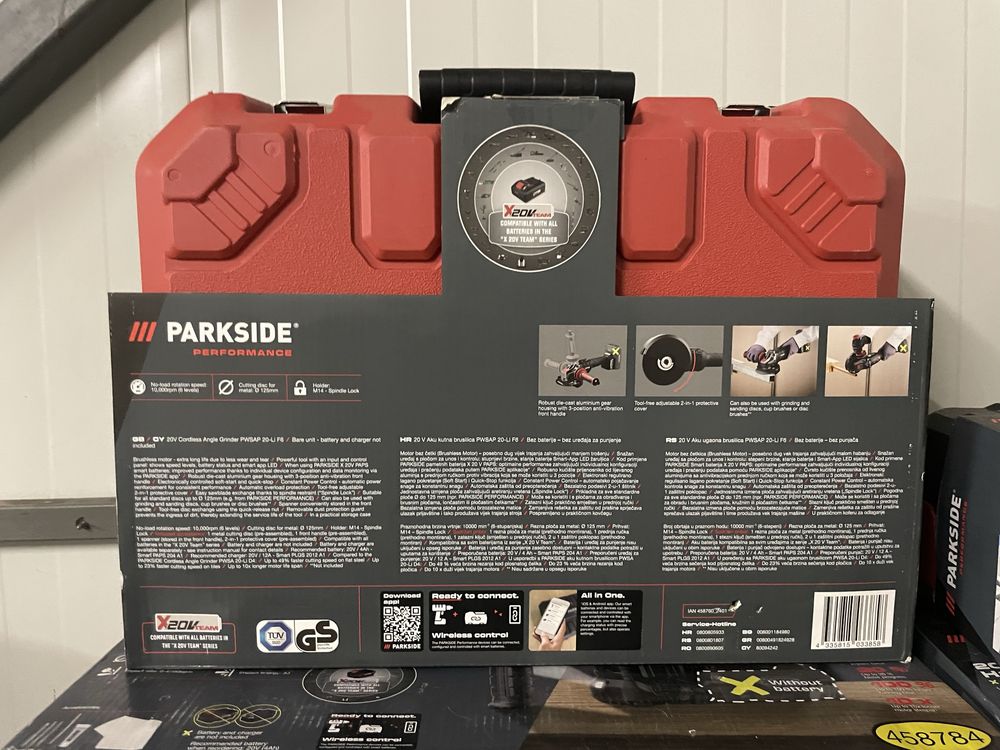 PARKSIDE PERFORMANCE Акумулаторен Ъглошлайф PWSAP 20 Li F6