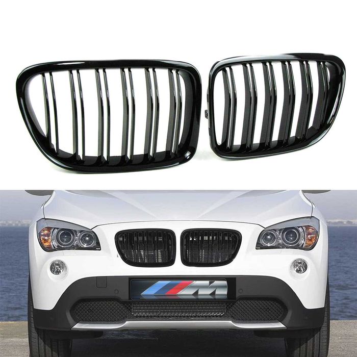Set 2 grile duble M negru lucios BMW X1 E84 2009-2015
