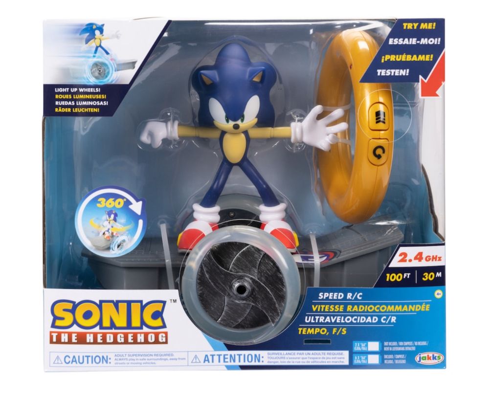Figurina Sonic the Hedgehog, cu skateboard RC