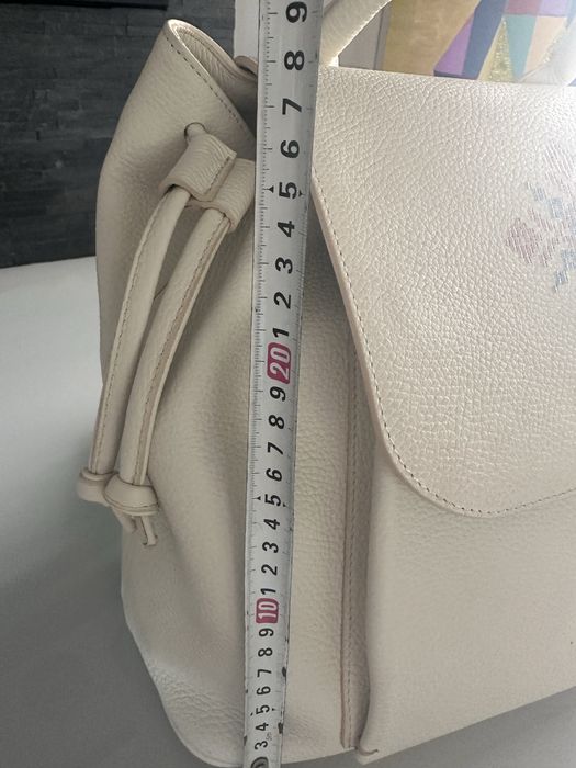 Rucsac piele naturala alb, Iutta