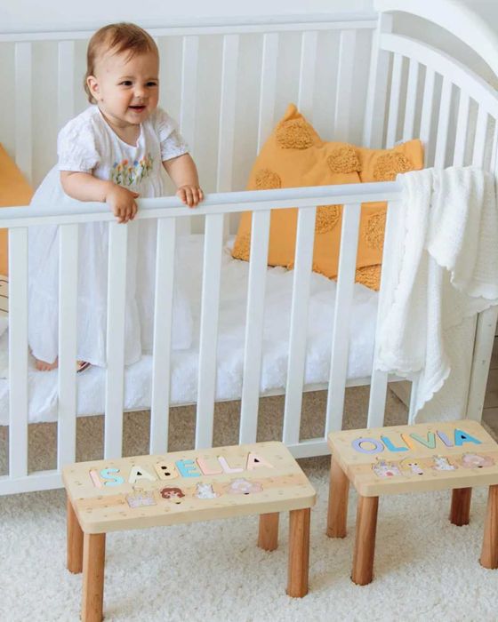 Монтесори детско столче с персонализиран пъзел – 2 в 1