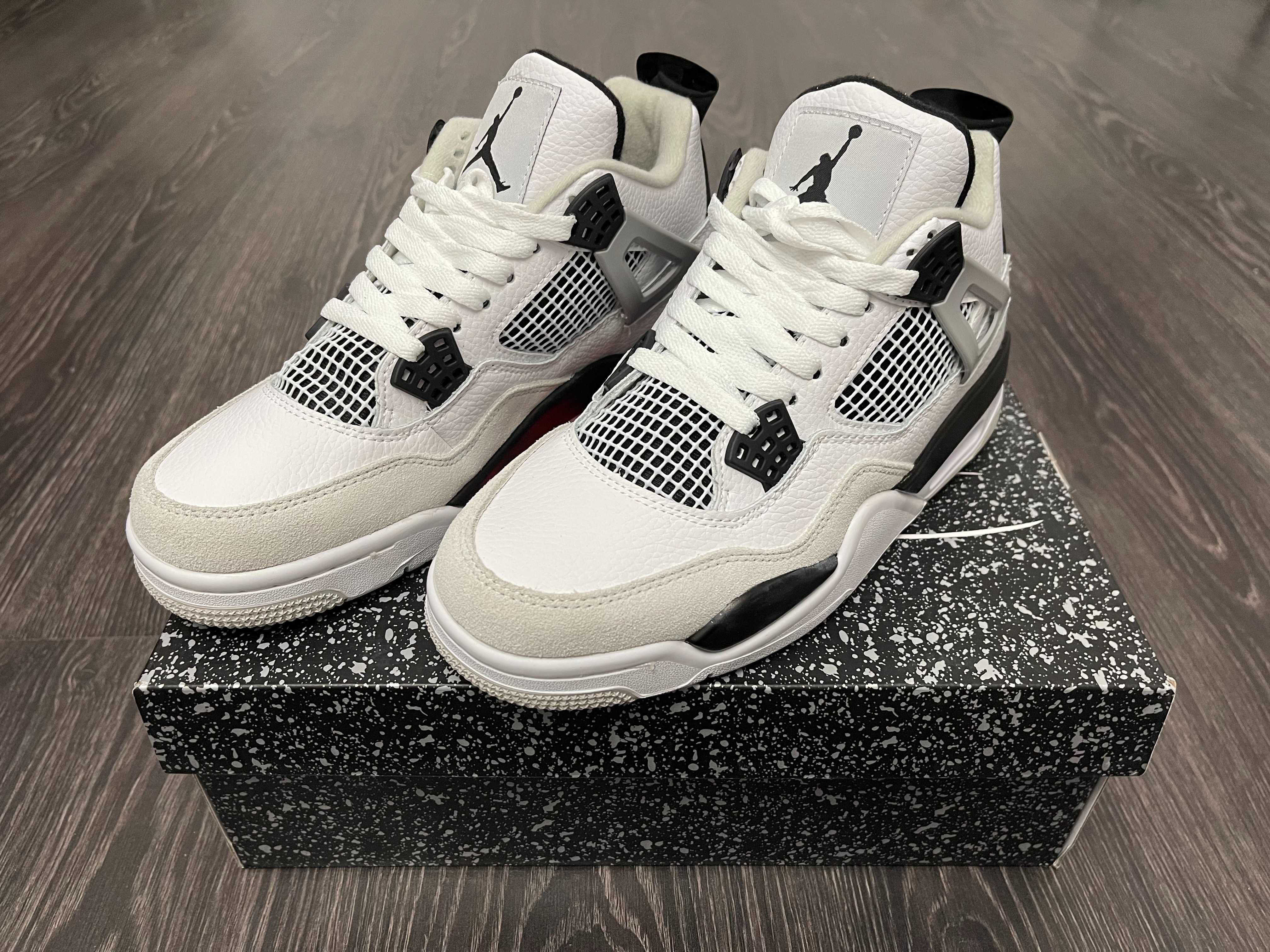 Adidasi JORDAN 4 Retro Military Black - Produs NOU PREMIUM din Piele
