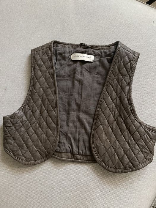 Vesta piele naturala, XS-S, cropped