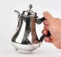 Carafa,cafetiera din argint 950,Franta,purificare apa 600 ml-argint.ro