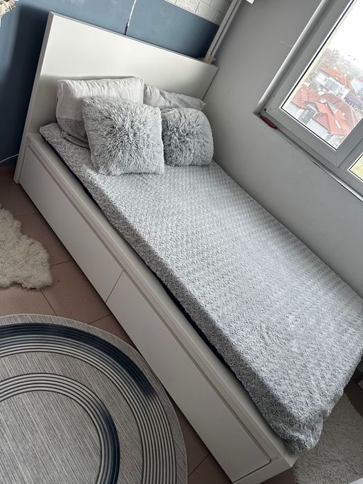 Спалня с матрак и подматрачна рамка, 120 см-Икеа