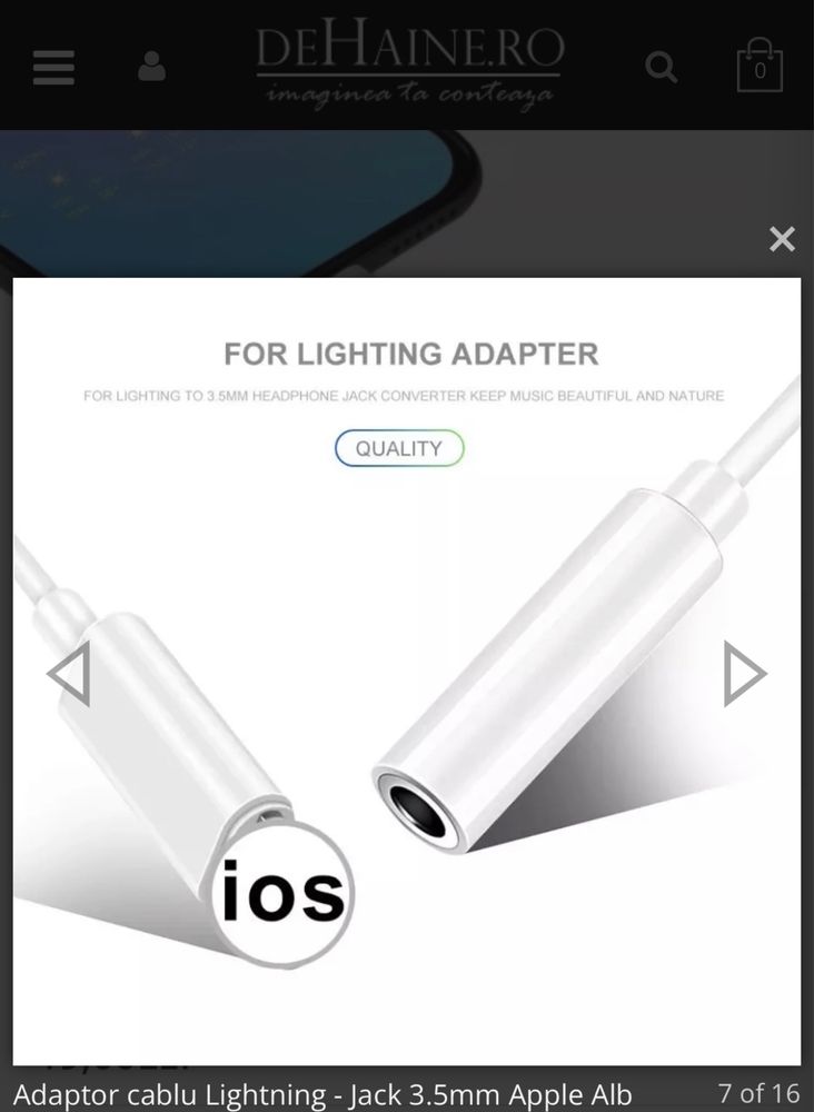 Adaptor cablu Lighting Iphone 8,9,10,11,12,13,14,14 pro nou original !