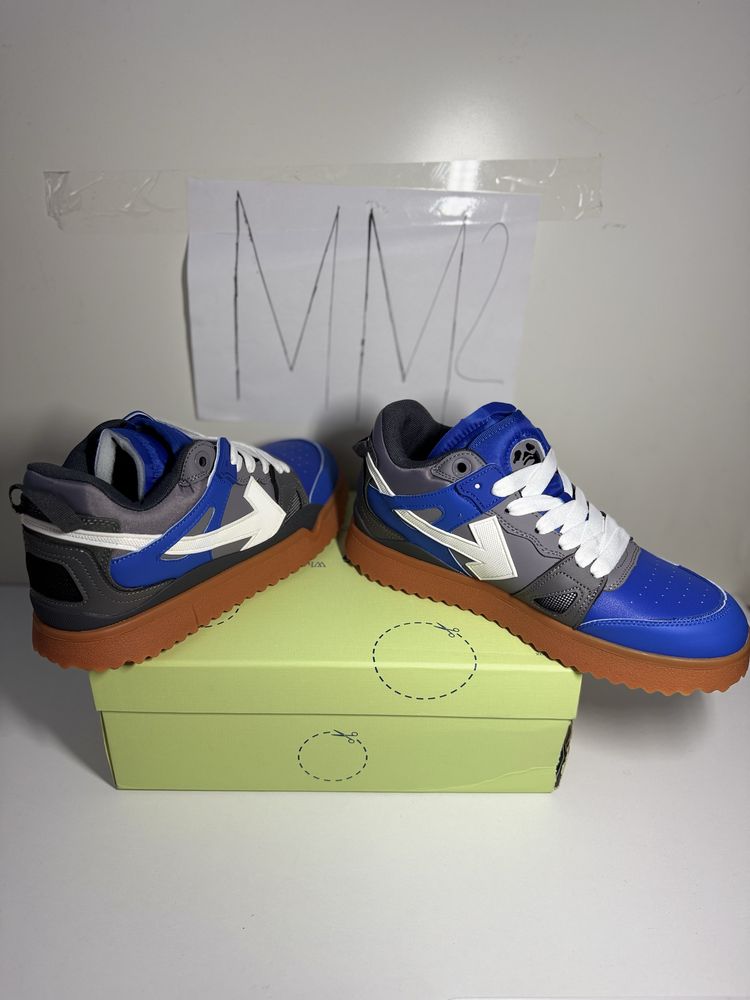 Off-White Sponge Mid-Top Sneakers 'Blue White Grey Tan'