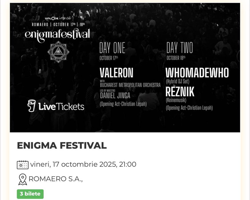 Ticket enigma festival
