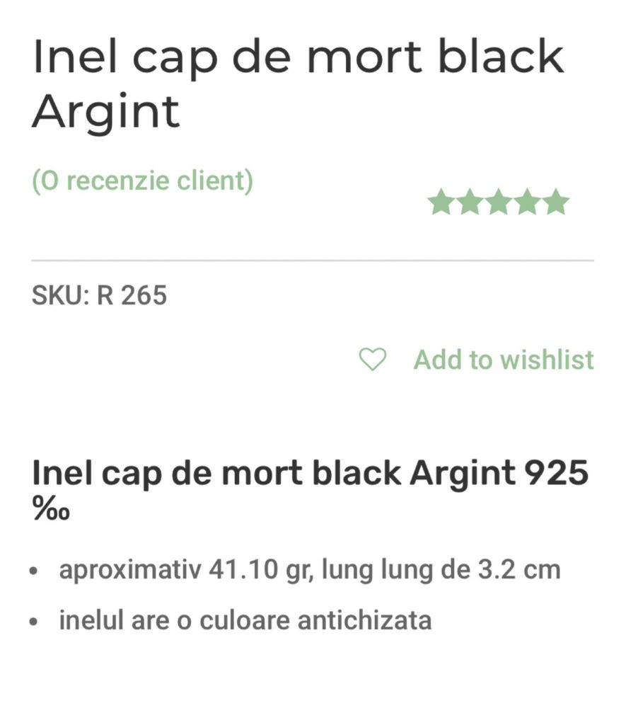 Ghiul craniu black argint masiv biker….