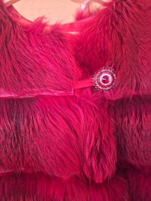 Vesta lunga blana naturala