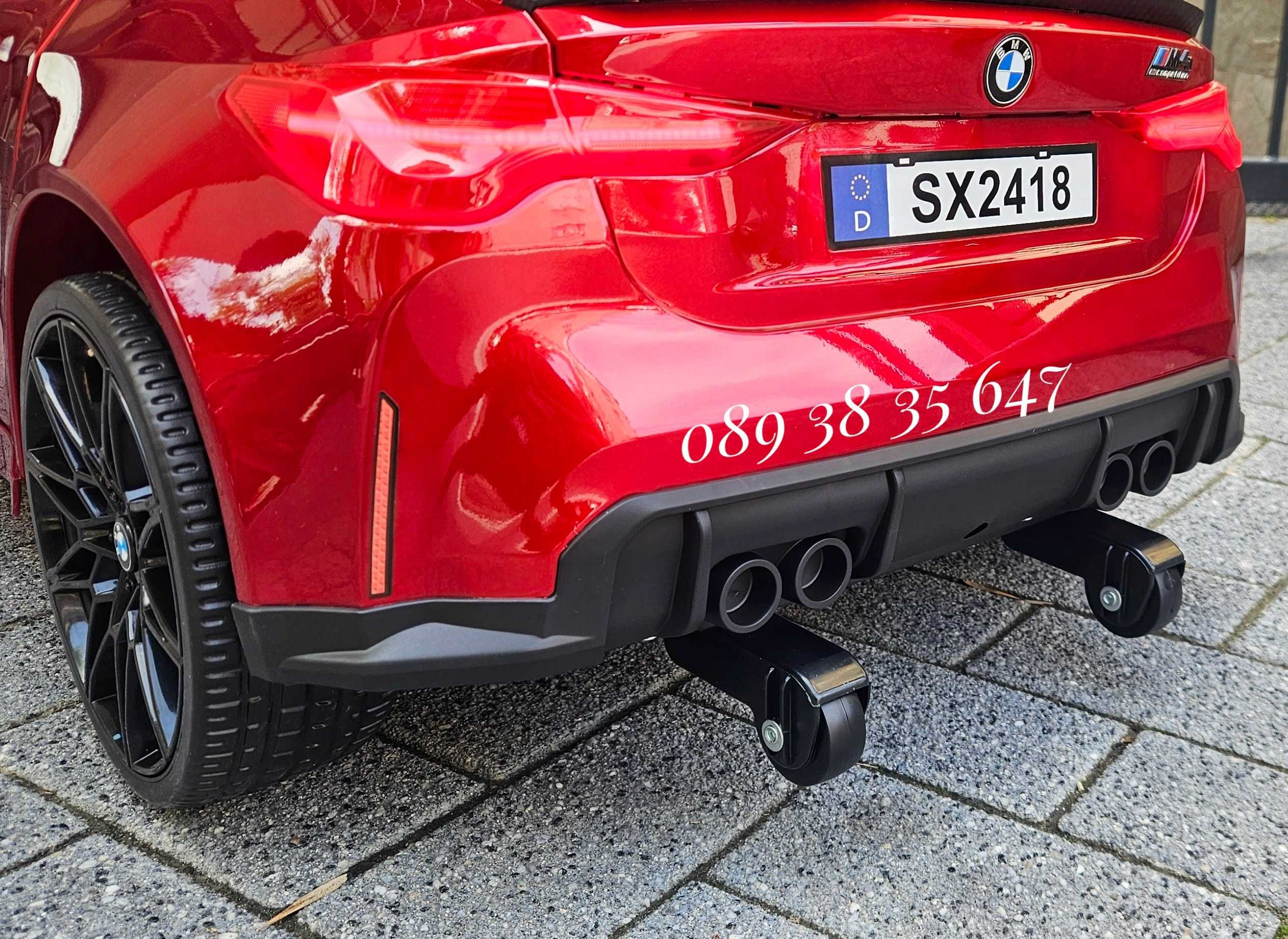 ТОП ЦЕНА!НОВО!Акумулаторна кола BMW M4 с 12V,меки гуми,кожена седалка