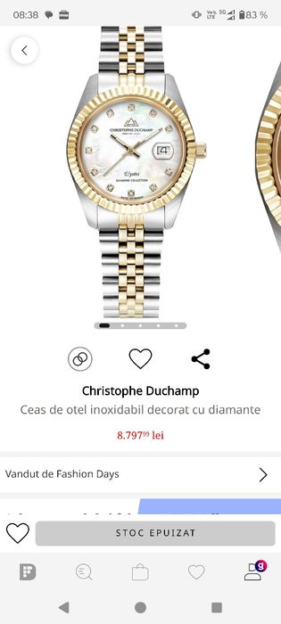 Ceas dama Elvetian cu Diamante Christophe Duchamp Elysees 0.0495 carat