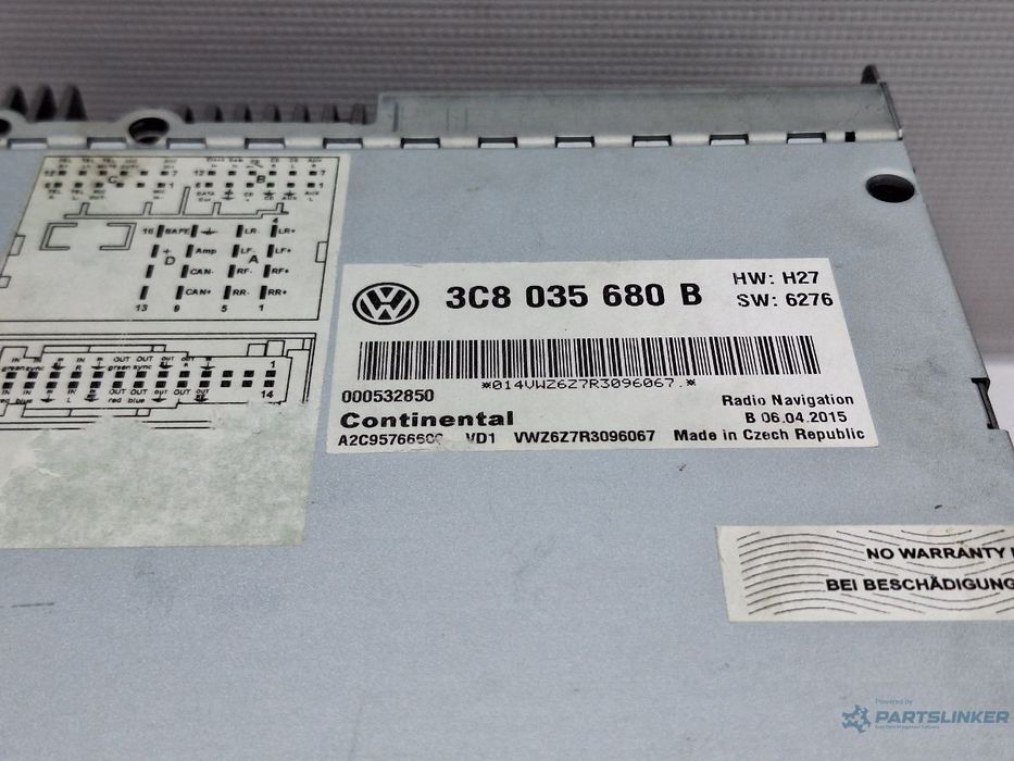 Player CD/DVD sistem de navigatie RNS 510 VOLKSWAGEN PASSAT CC 2008 - 2015 TSI  3C8035680B