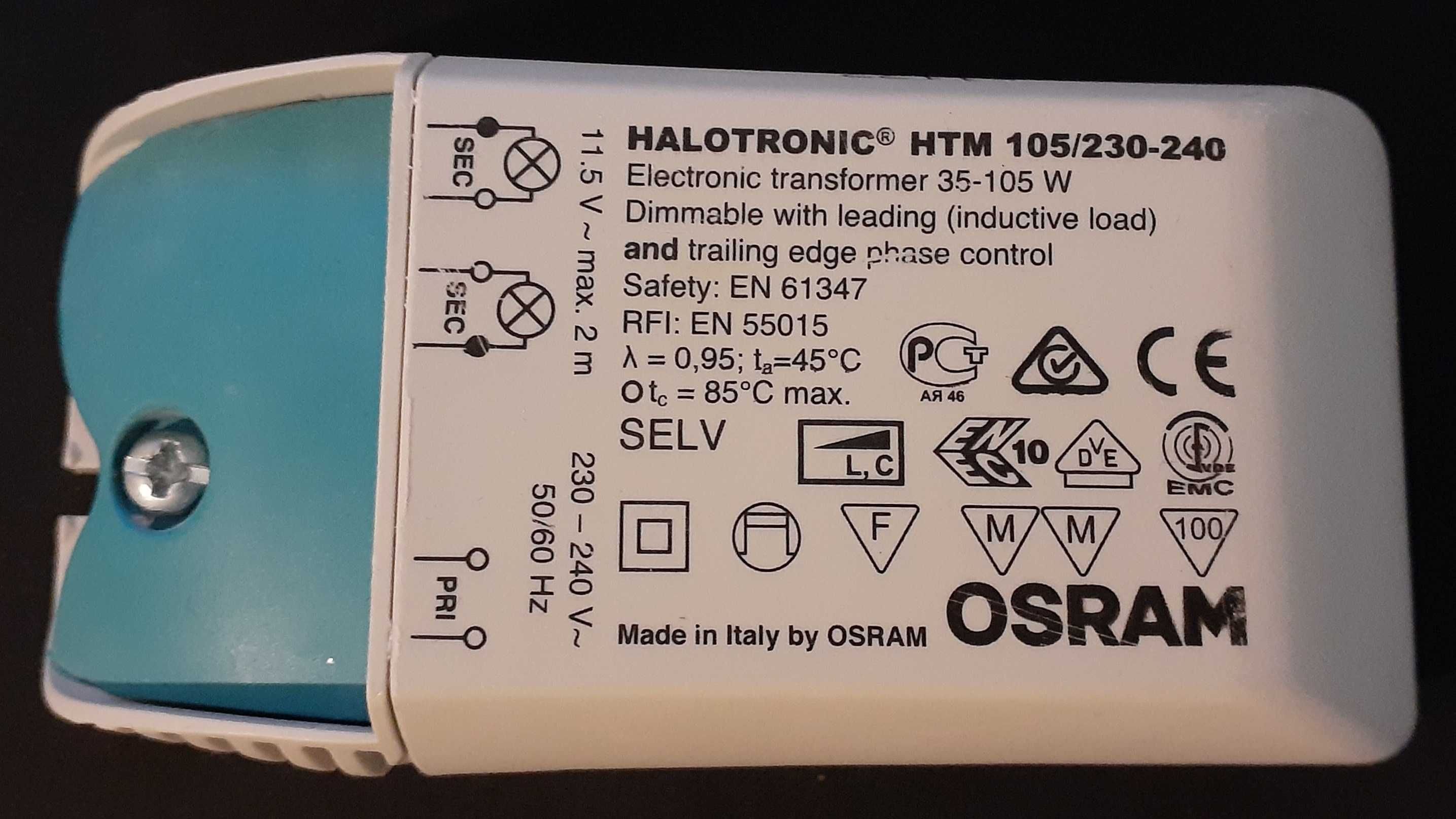 Трансформатори 2x11,5VAC 35-105W Osram / Halotronic HTM 105/230-240