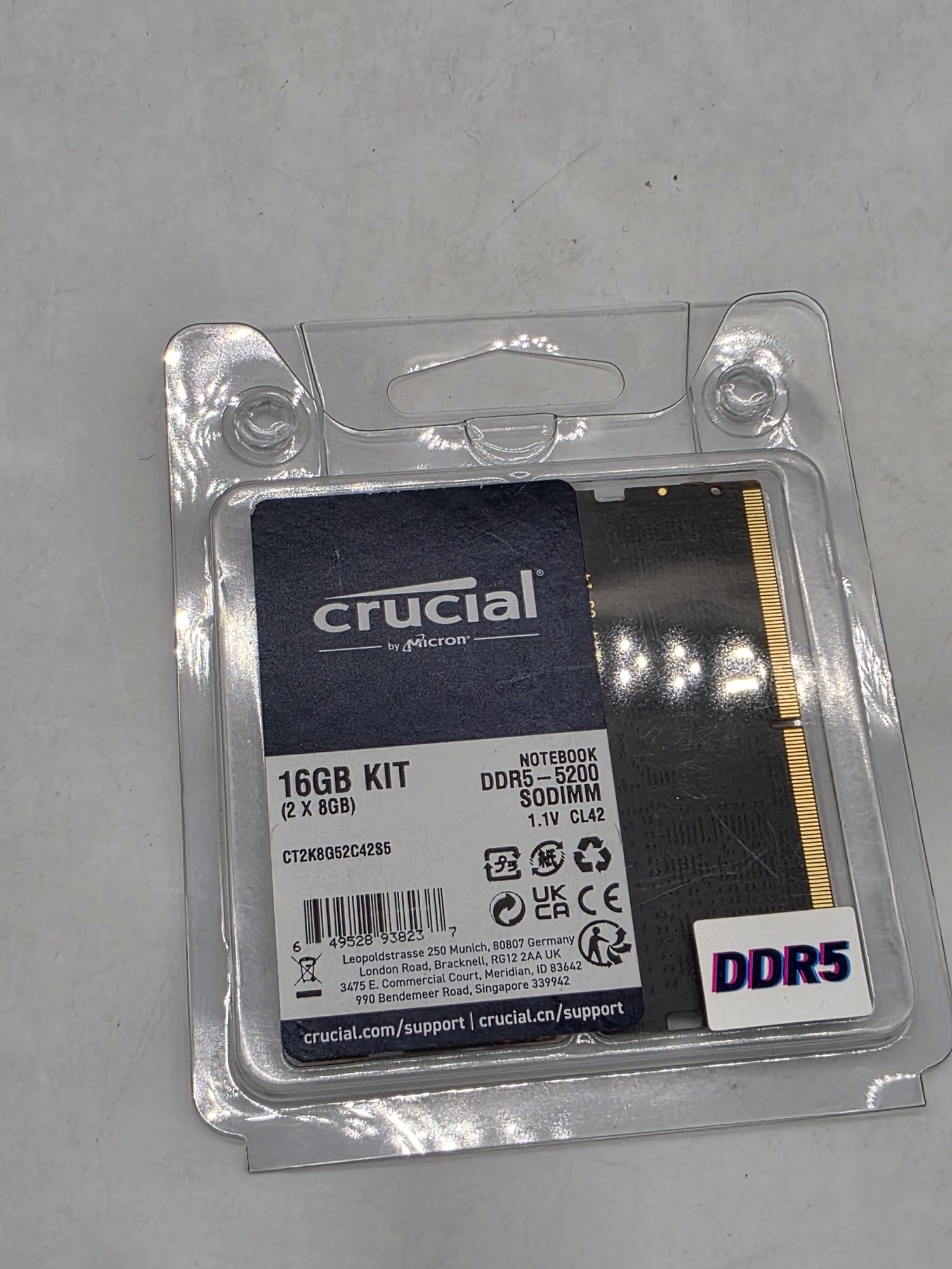 Memorie Notebook Crucial,2x8GB (16gb) DDR5, 5200MHz