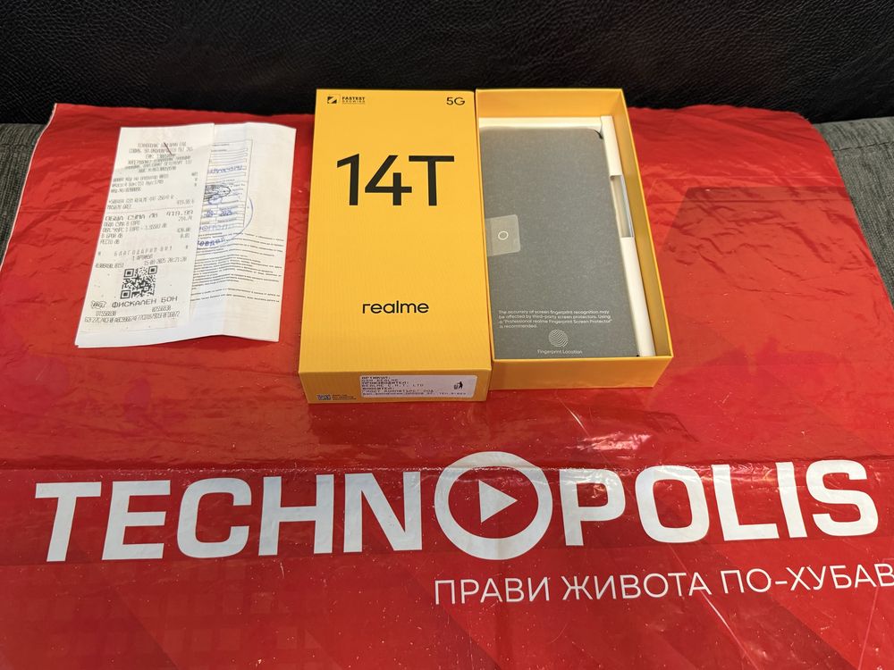 КАТО НОВ 256GB Realme 14T Гаранция Technopolis 2027г. Green