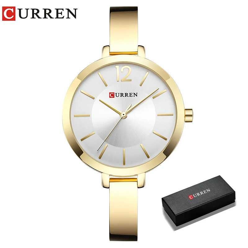 Елегантен дамски часовник Curren Luxury Watch, Сребрист/Златист