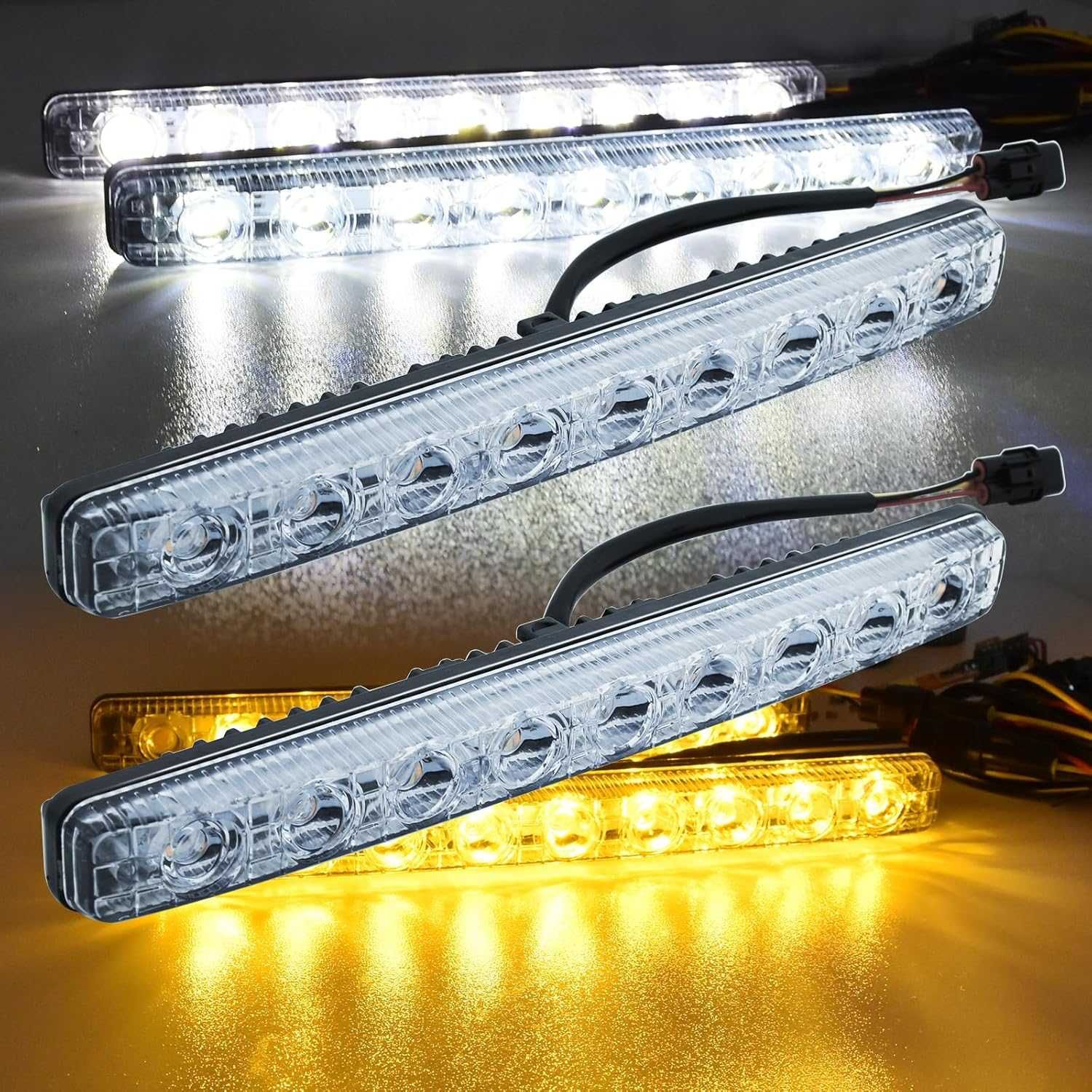 DRL дневни светлини с функция мигач - 9 LED диода.