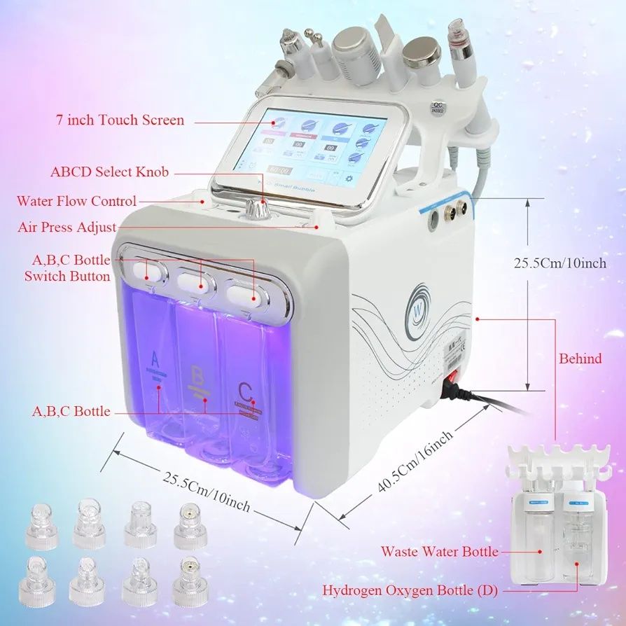 Професионален козметичен апарат за лице "6 в 1 H2O2 Hydro Oxygen