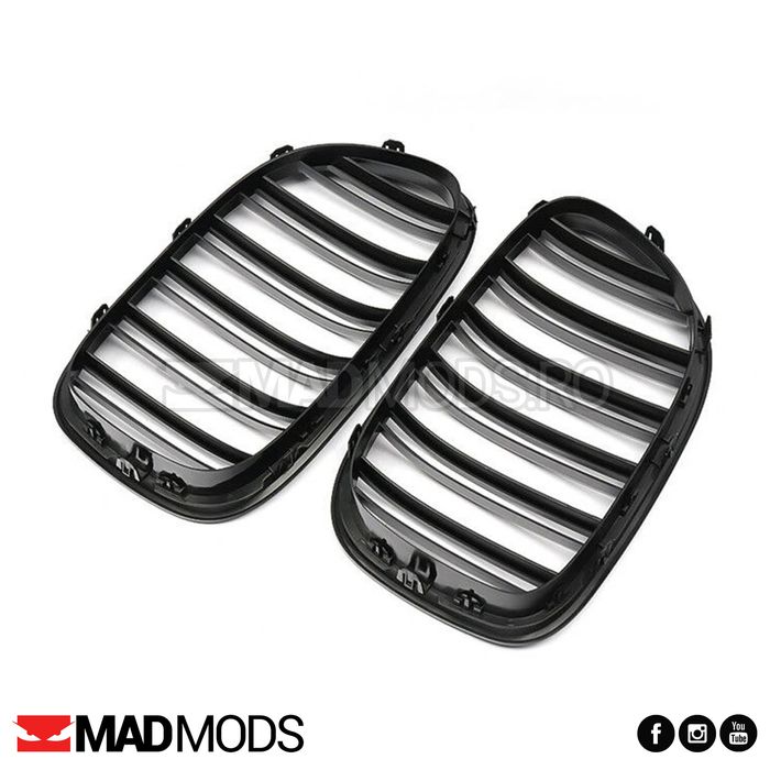 Set grile duble M BMW Seria 7 F01 F02 F03 F04 2008-2015, Negru Lucios