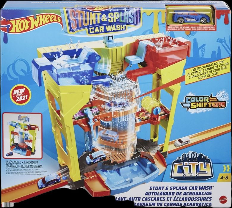 Set de joaca, Hot Wheels, Stunt splash, spalatorie auto