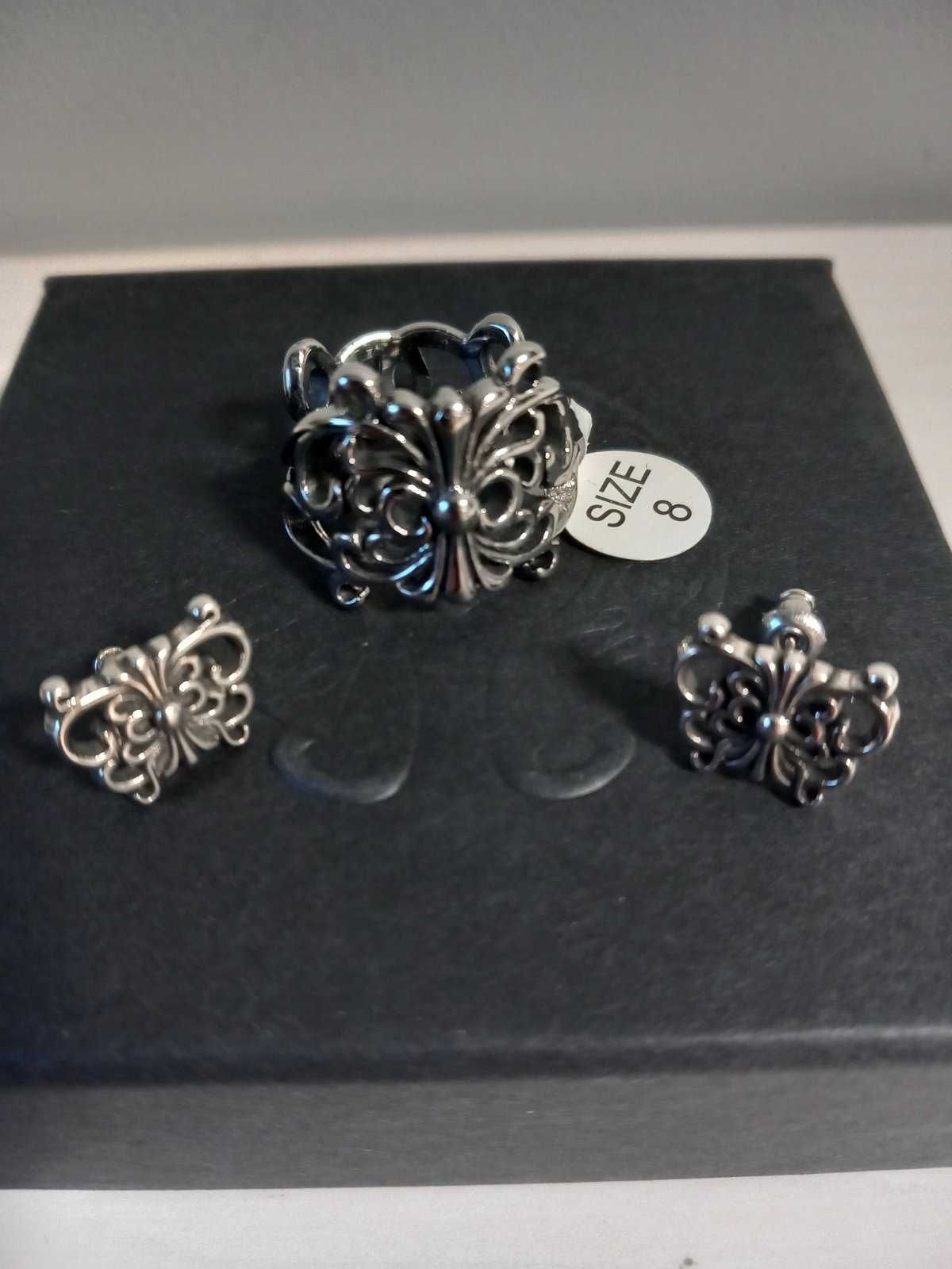 пръстен  и обици Chrome Hearts, комплект обеци
