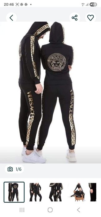 Trening Versace new model  logo auriu,saculet, etichetă