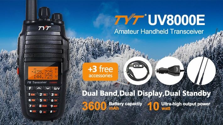 Мощна двубандова радиостанция Уоки Токи TYT TH-UV 8000D 10w