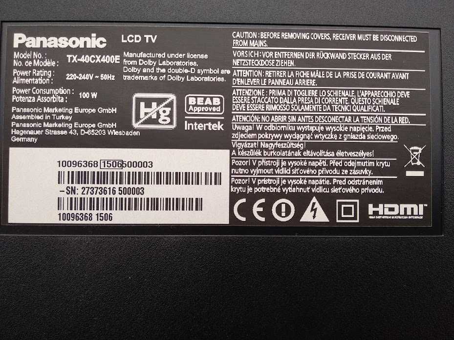 Vand piese televizor Panasonic TX-40CX400E