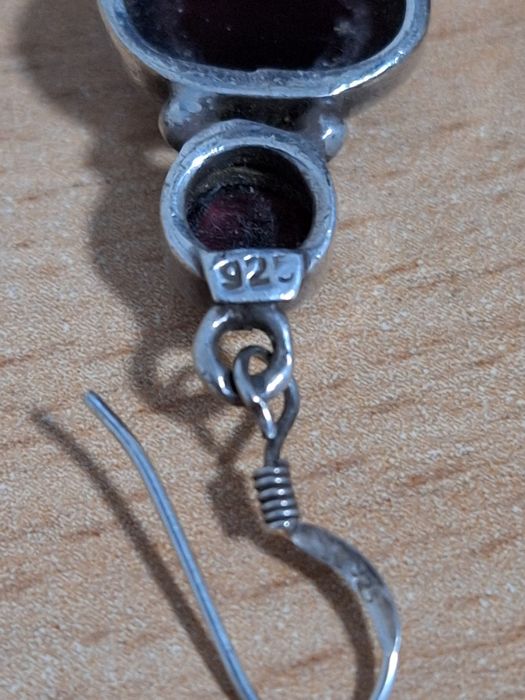 Cercei argint cu granat