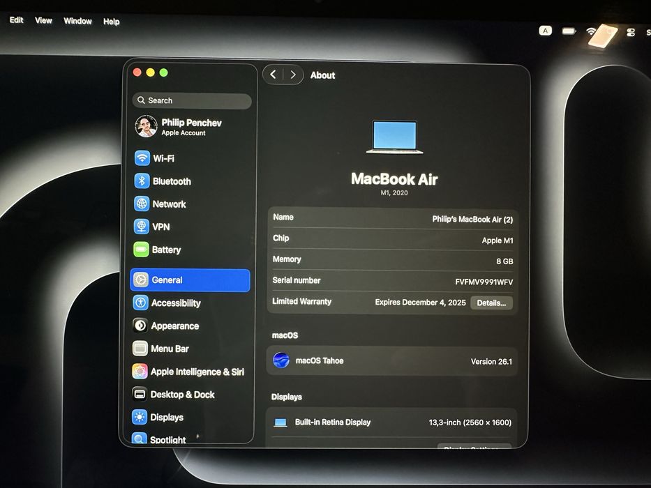 Macbook Air M1 8 256