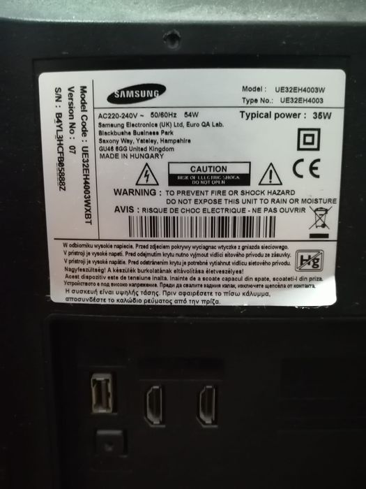 TV Samsung UE32EH4003W – ecran ars / defect – pentru piese