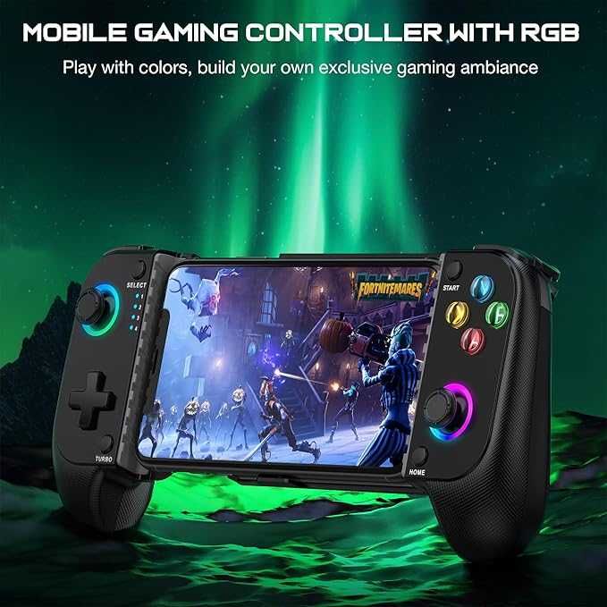 Мобилен геймърски контролер за Android/iPhone, RGB Light Hall Effect