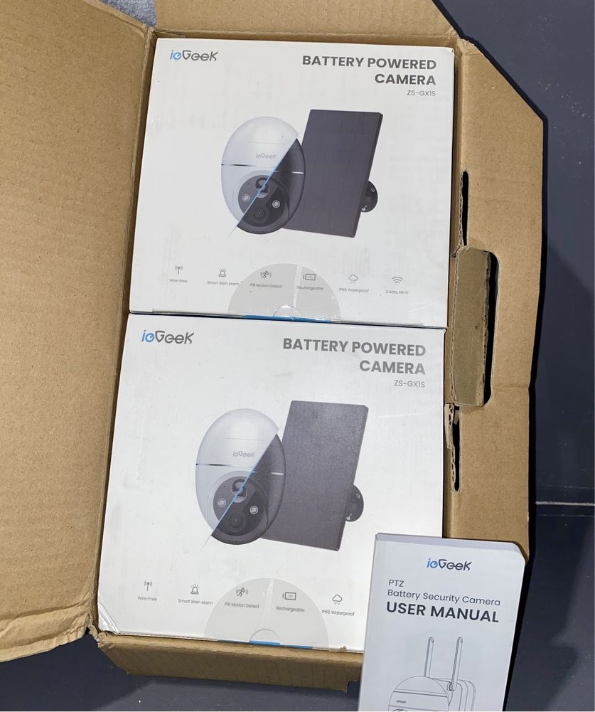 2 броя Безжична соларна 3MP WiFi охранителна камера ieGeek ZS-GX1S