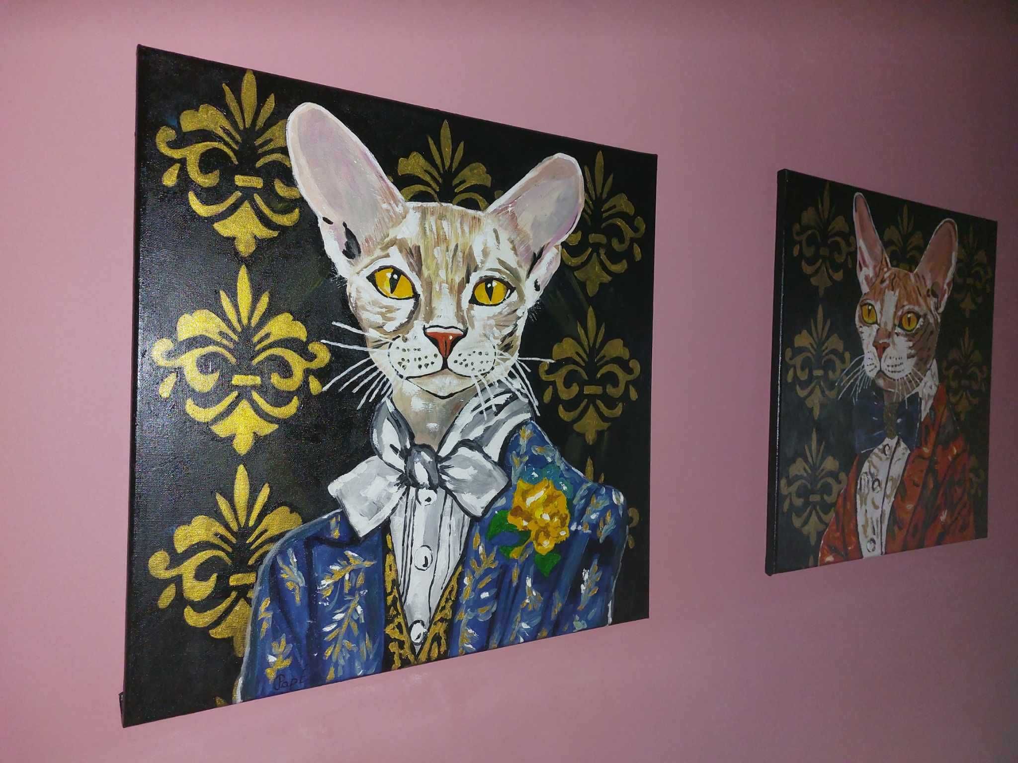 Pisica aristocrata pictura in ulei 2
