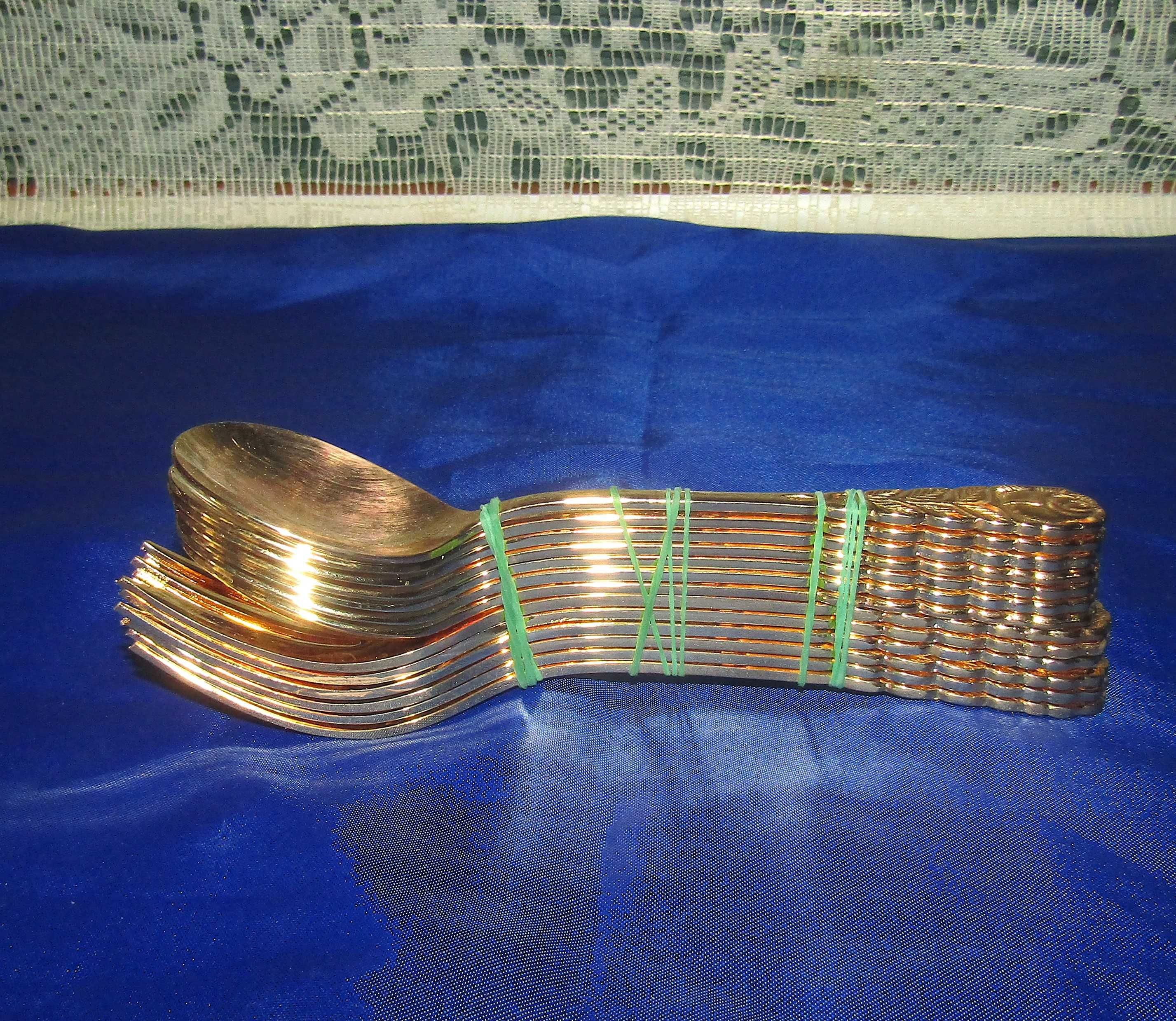 Прибори за кафе, чай, десерт, позлатени, комплект 13 части