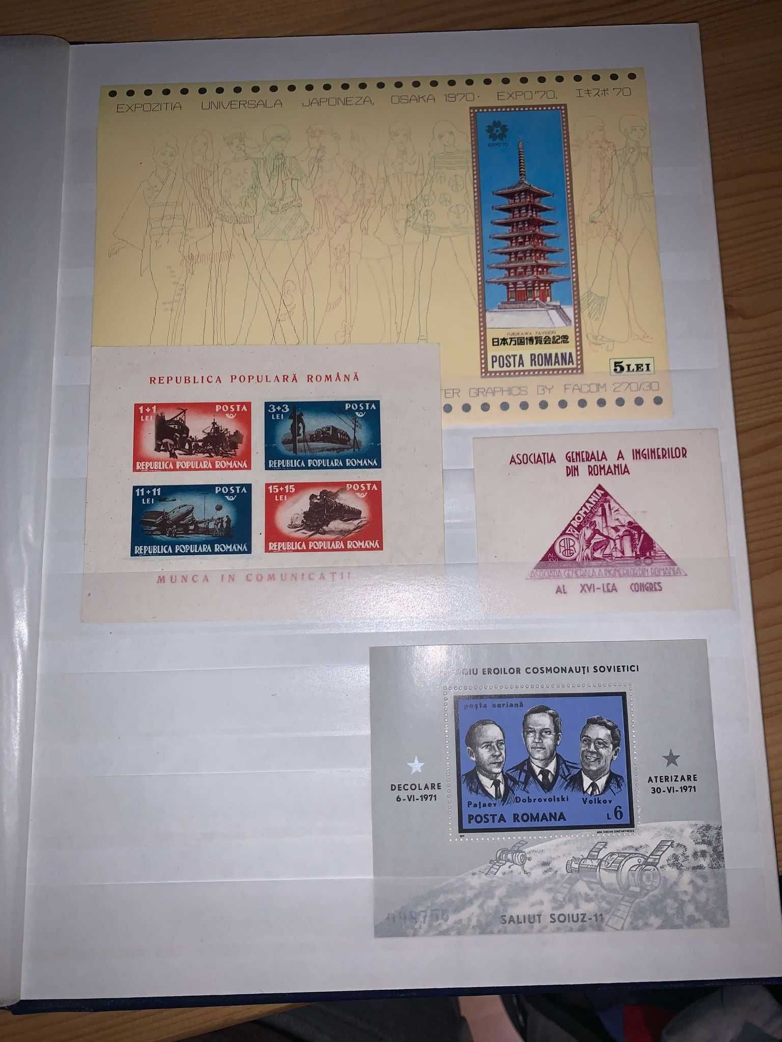 timbre romanesti mnh cu clasor are 4 pagini 8 file